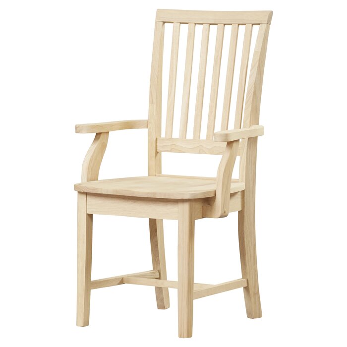 Loon Peak® Pleasanton Solid Wood Slat Back Arm Chair And Reviews Wayfair